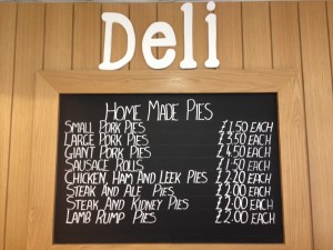 Home made pies chalk board